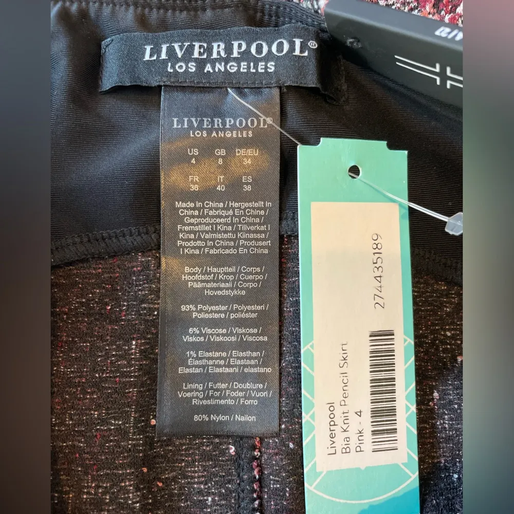 LIVERPOOL Bia Knit Pencil Skirt Pull-On Stretch Textured Tweed Pink Size 4 NWT - Image 5