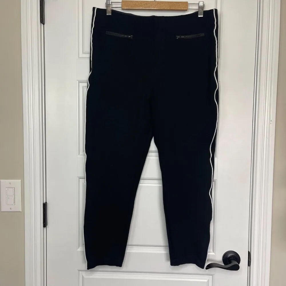 Spanx The Perfect Skinny Ankle Pant Women's Plus Size 1X Black with White Piping - Image 2