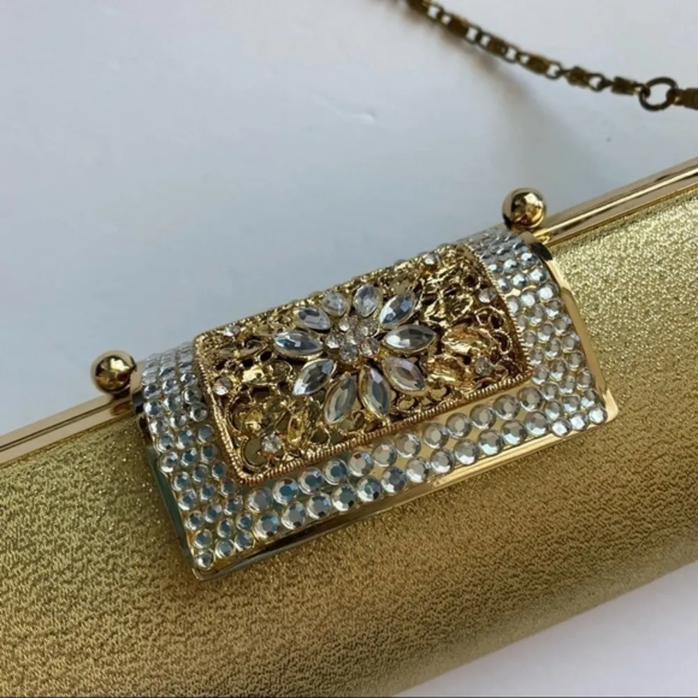 Lovely NY • Gold Shimmer Snap Close Dressy Purse - Image 41