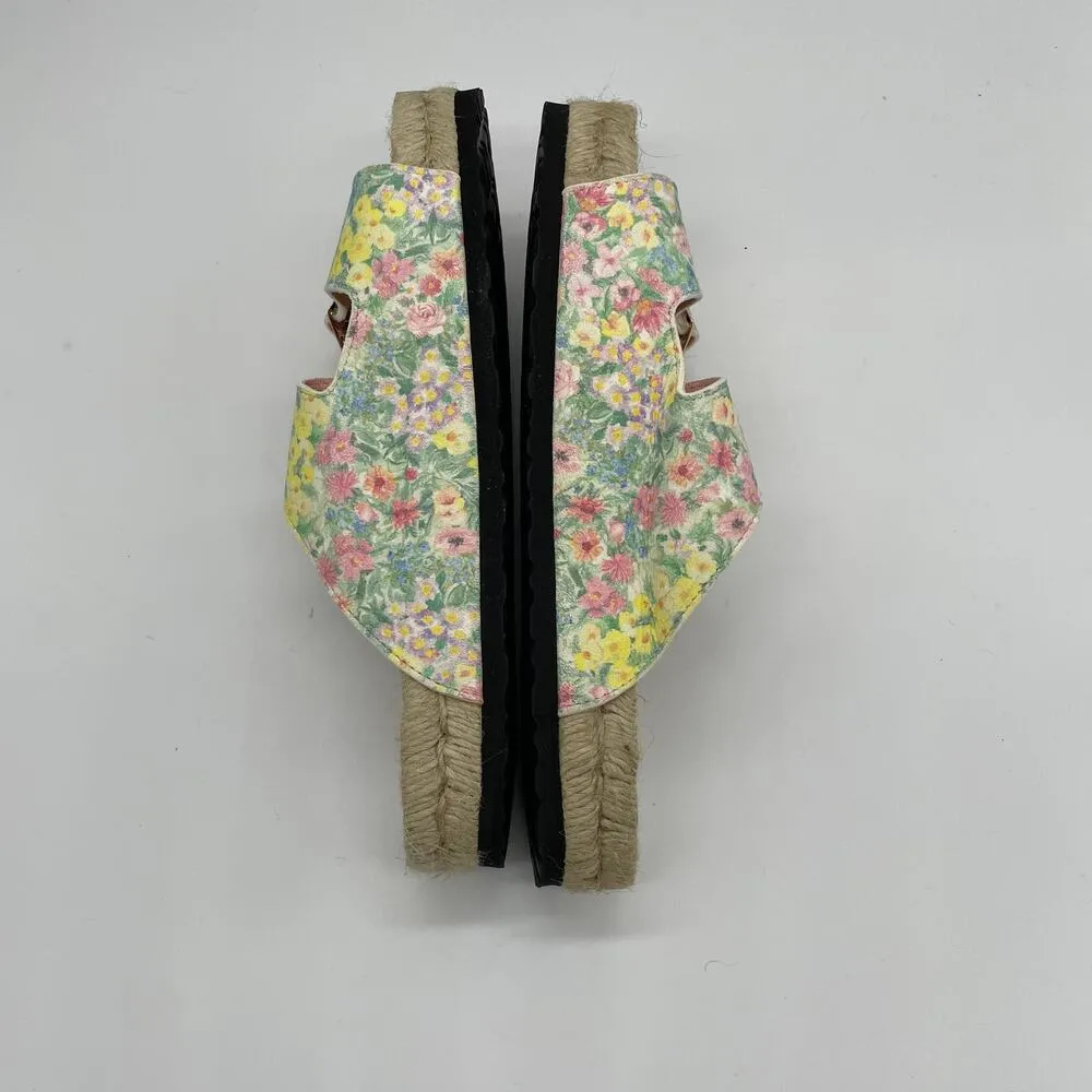 LoveShackFancy x Manebí Nordic Floral Leather Espadrille Slides - Rainbow Skies - Image 6