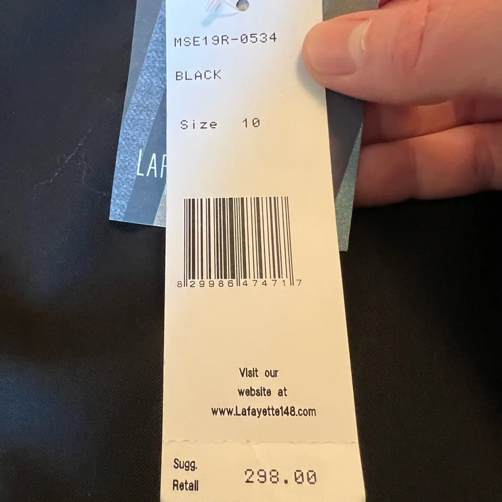Lafayette 148 New York Italian Stretch Virgin Wool Blend Skirt Black NWT Size 10 - Image 2