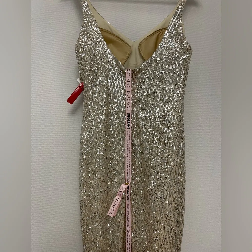 MacDuggal Sequin Side Slit Column Gown - Image 6
