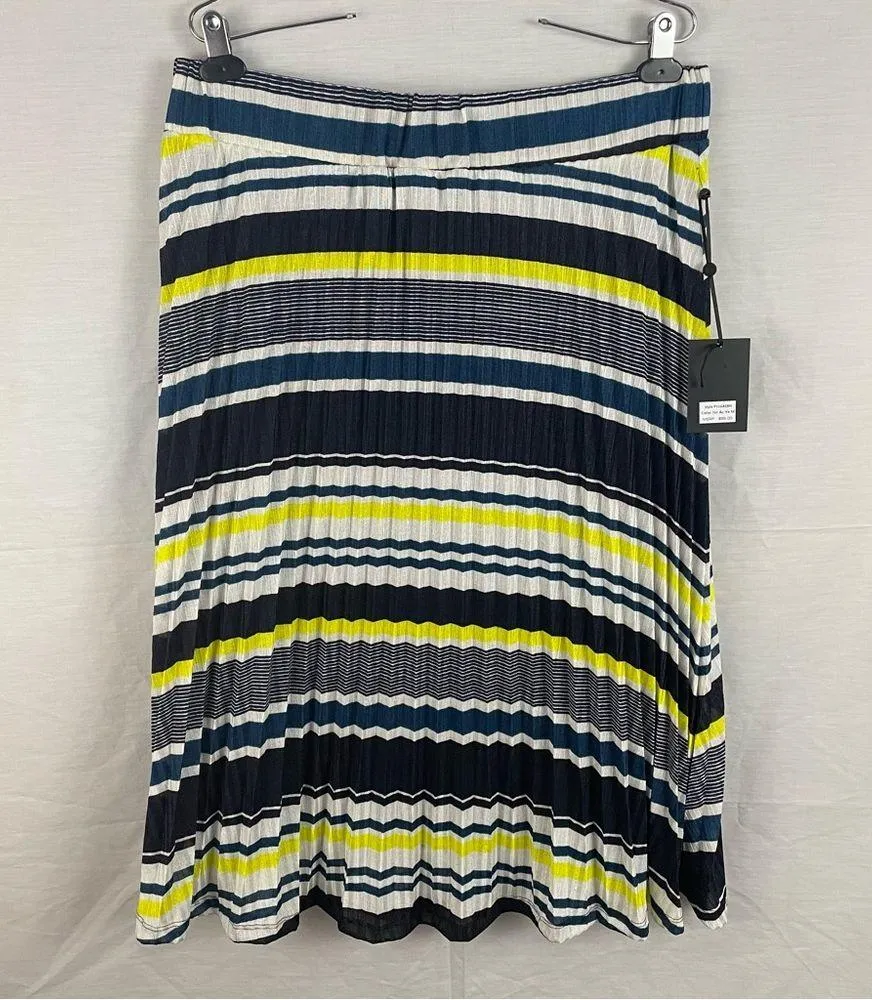 Dkny striped pleated midi skirt elastic waist women’s Size XLarge multicolor - Image 2