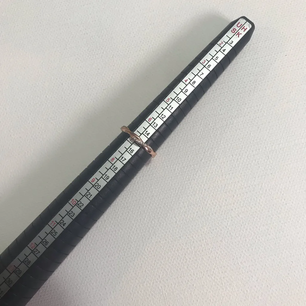 Dainty Rose Gold Vermeil Sterling Silver 925 Ring Band White Crystal Size 6.75 - Image 5