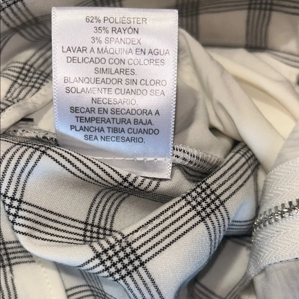 DANIELLE BERNSTEIN Gray Checkered Women's Chinos - Image 9