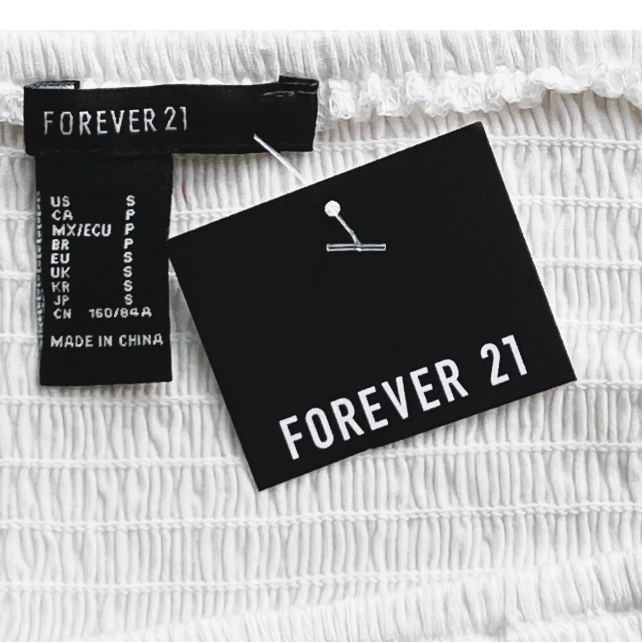 NWT ~ White Tube Top Off Shoulder Huge Clear Mesh Puffy Sleeves ~ Women's SMALL - Image 7