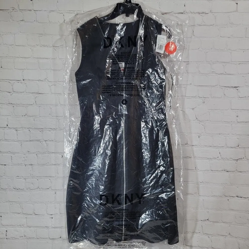 DKNY Women Black‎ Sleeveless Zipper Fit Flare Knee Length Dress XS - Image 11