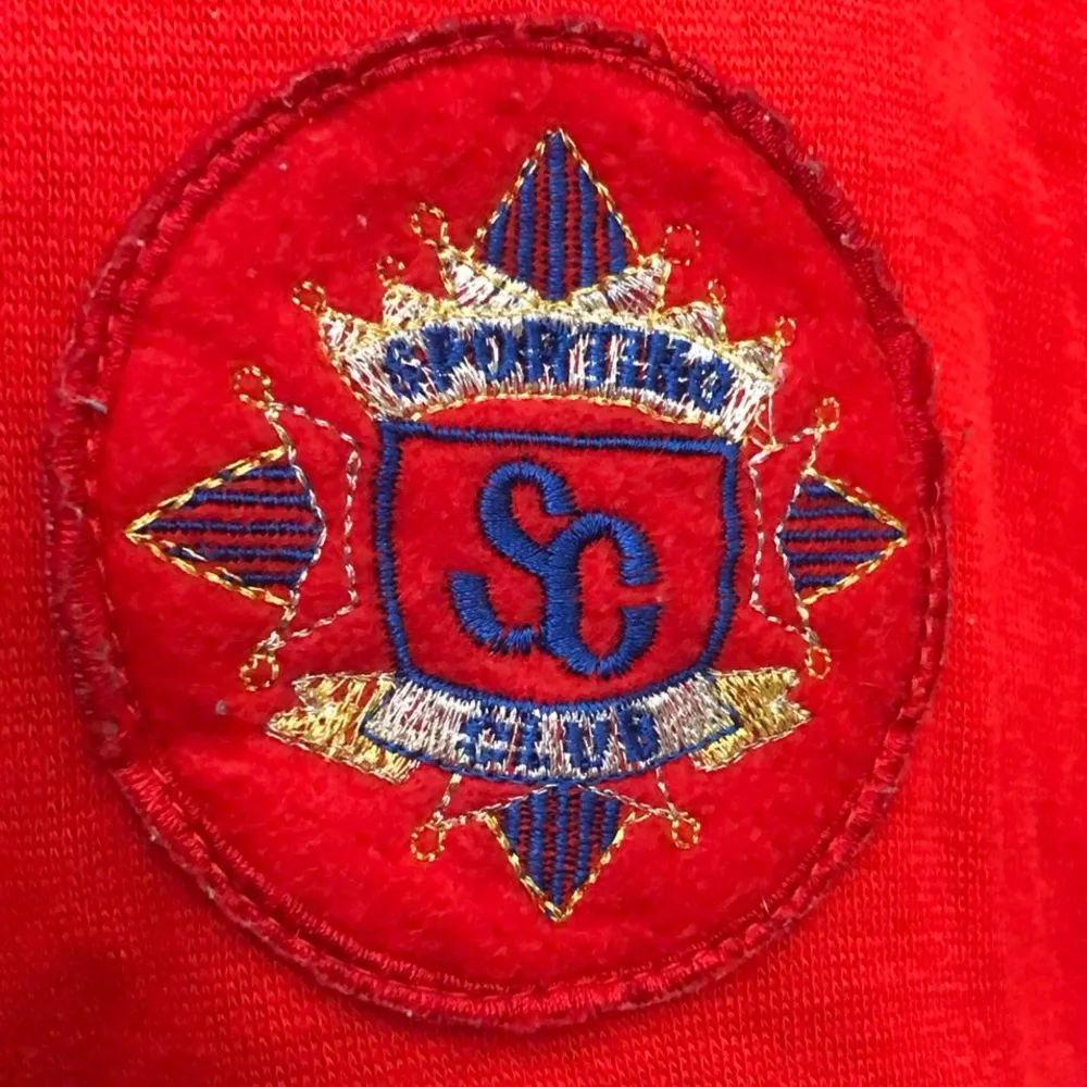 Vintage Red and White Rugby Shirt Large - Image 2