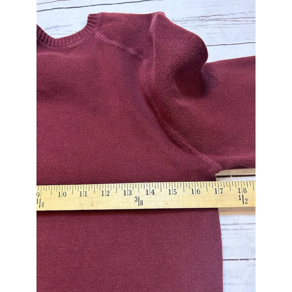 J. Crew V Neck Women Burgandy Red Size Small Winter Holiday - Image 4
