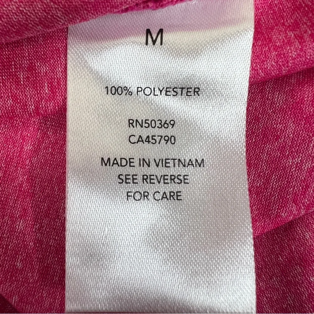 Spalding Pink Short Sleeve V-Neck Athletic Top Size Medium - Image 8