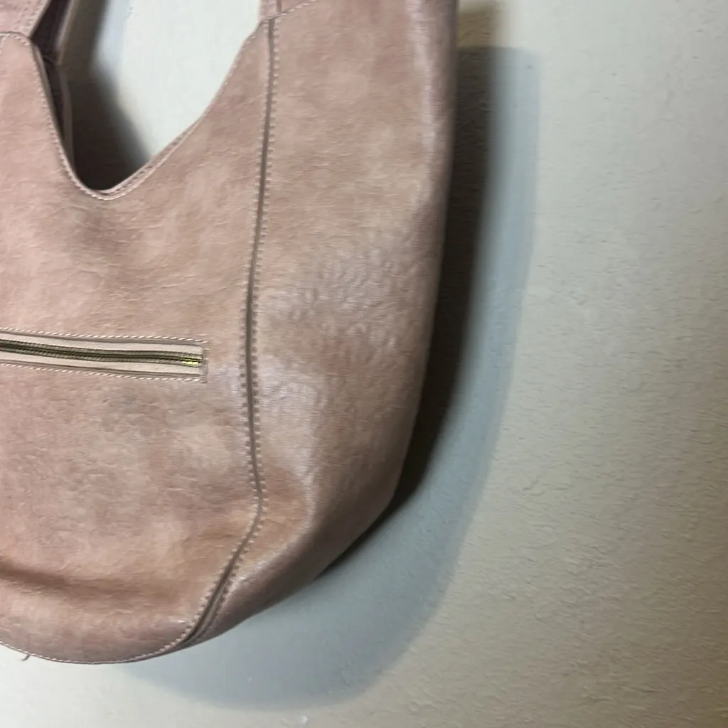 Anthropologie Carson Braided Tote Beige Tan Color with Pink &‎ Grey Inside - Image 8