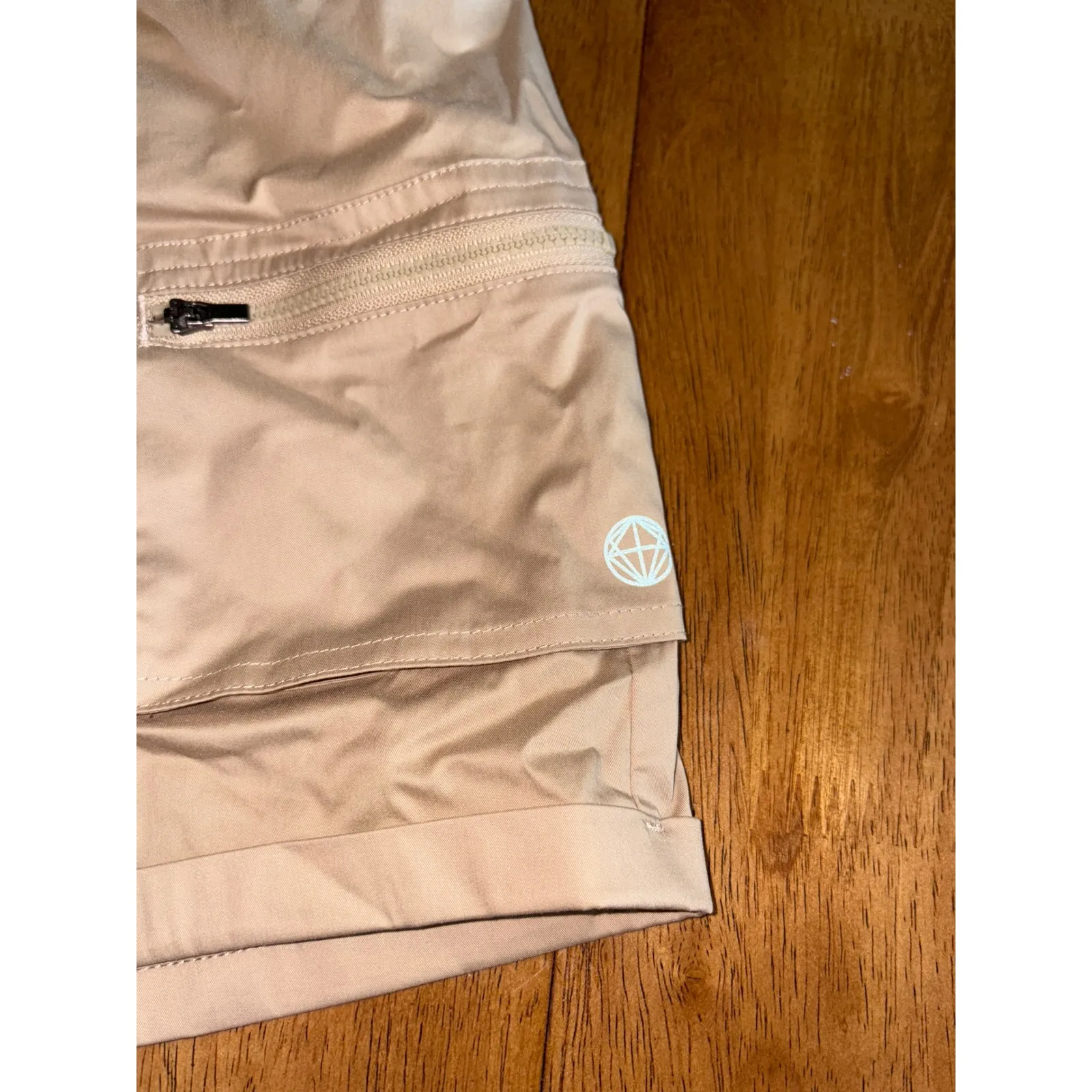 Mondetta Outdoor Project Cargo Shorts Pockets Elastic Waist Activewear L‎ Tan Size L - Image 5