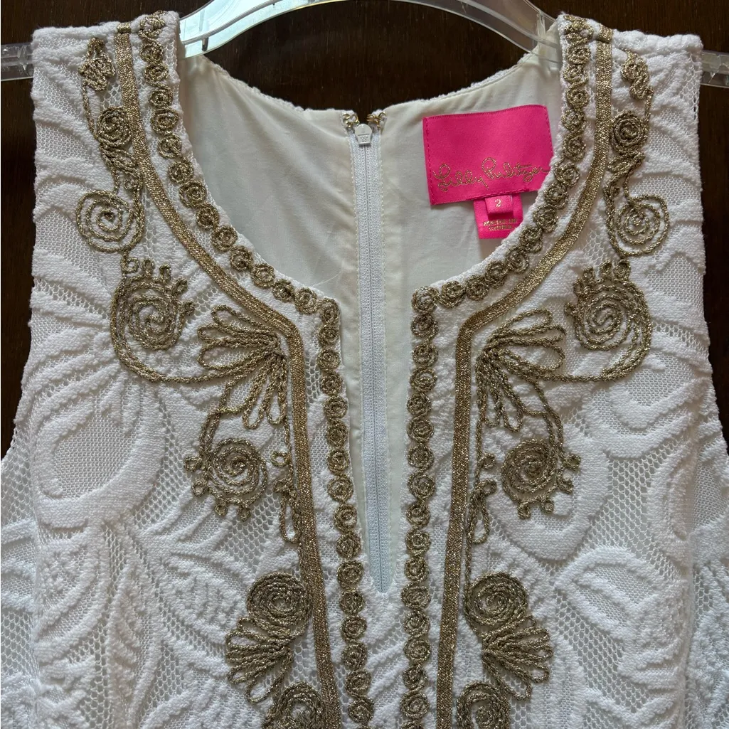 Lilly Pulitzer Carlotta Maxi Dress in Wildflower Stripe Lace Resort White - Image 4