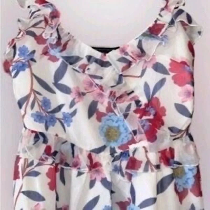 French Connection Aden Bai Lurex Frill Cami‎ Top Size 4 - Image 3