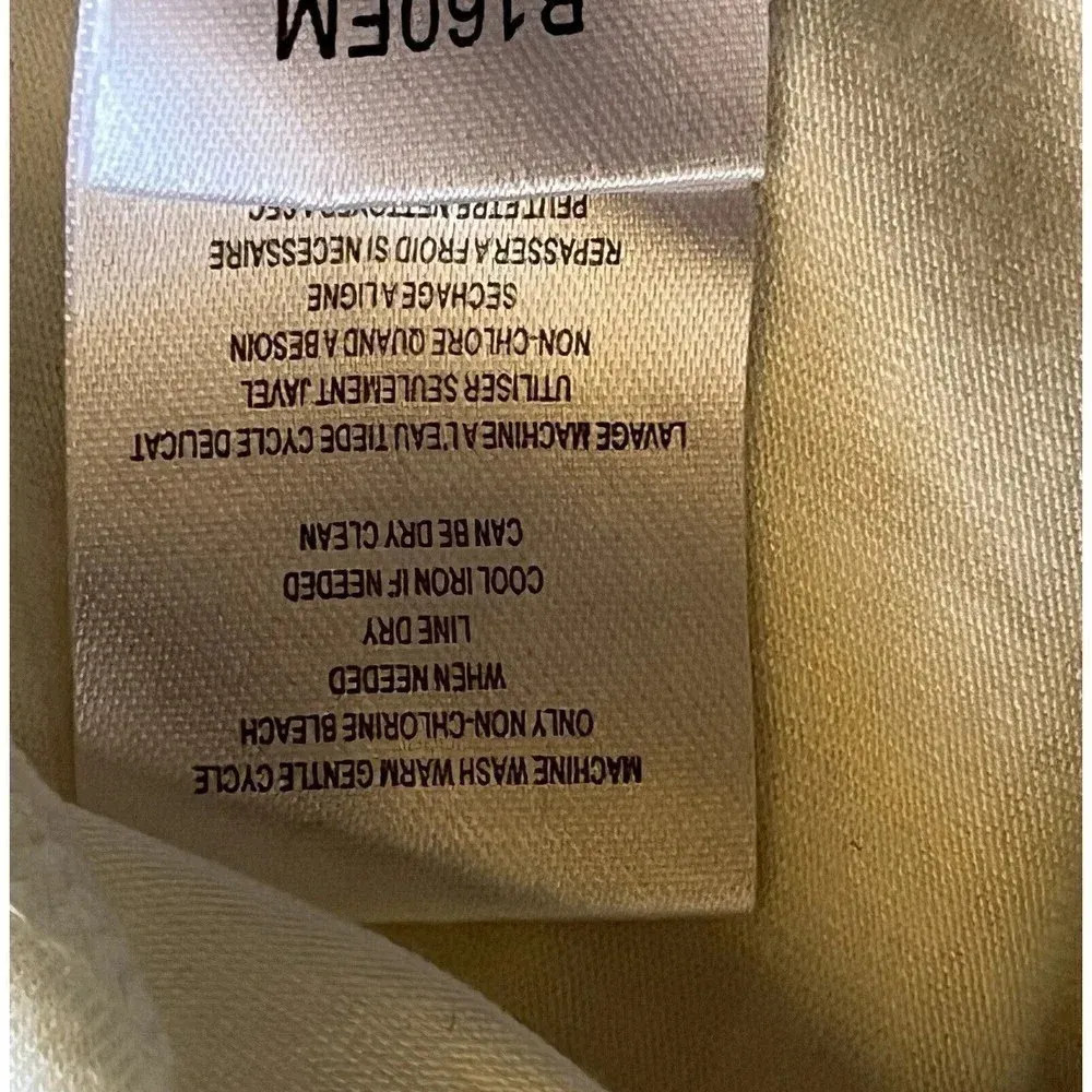 BCBGeneration Ivory Boatneck Satin Trim Top L | Semi Sheer Balletcore Minimalist - Image 7