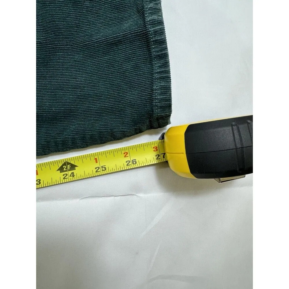 J. Crew Women's Corduroy Pants Size 32 Green High-Rise Toothpick Pockets - Image 5