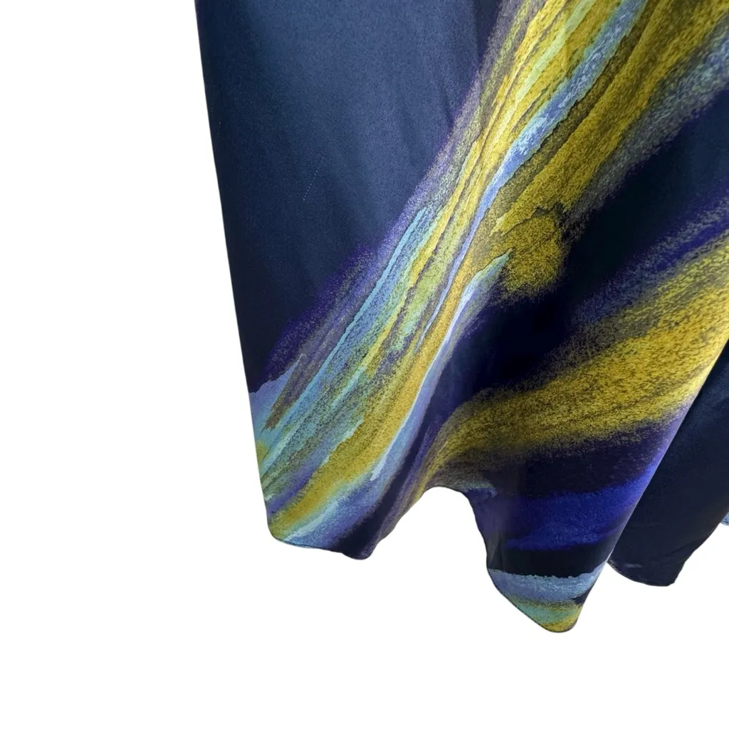 NWT Vince Camuto Abstract Print Knot Front Satin Halter Gown in Multi Size 8 - Image 10