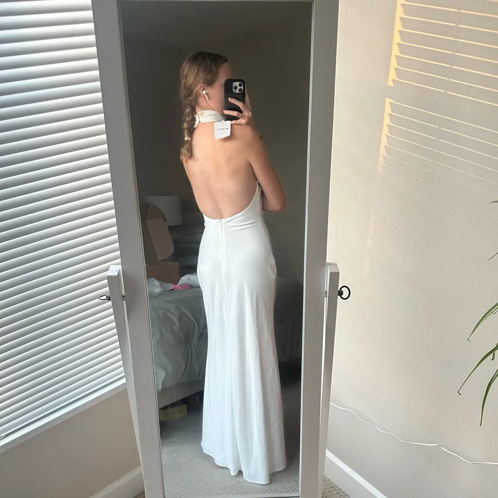 Misha x REVOLVE Evianna Satin Gown in Ivory - Image 7