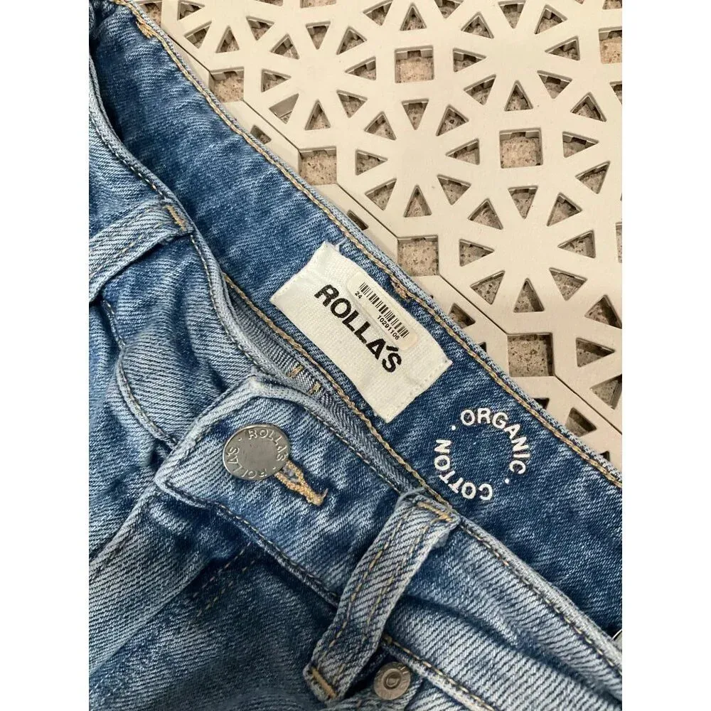 Rolla's Original Straight Bleeker Jeans in Vintage Blue 24 Womens Denim Pants - Image 8