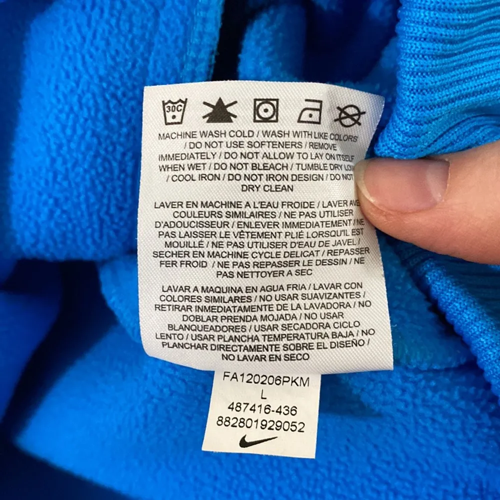 Nike dri-fit fleece lined quarter zip pocketed hoodie size L - Image 12