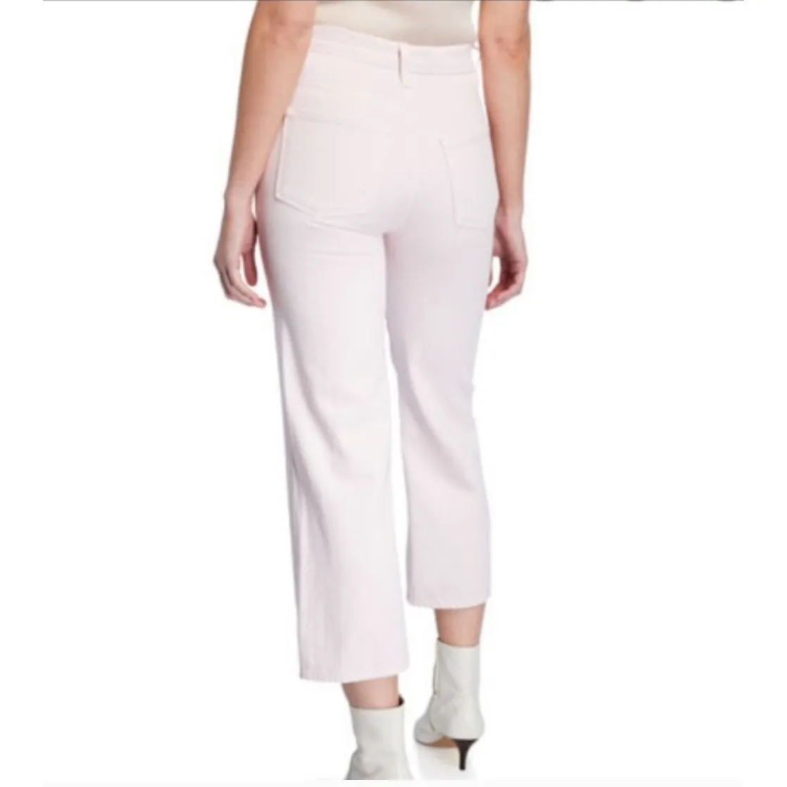 J Brand Joan Crop Wide Leg High Rise in Pandora Light Pink Jeans size 29 - Image 2