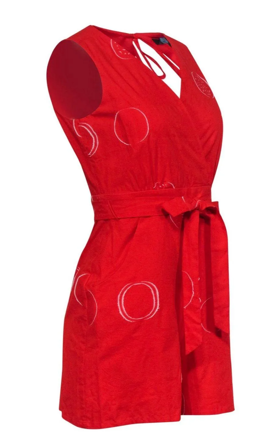 Eva Franco Red Circle Print Romper Size XS - Image 2