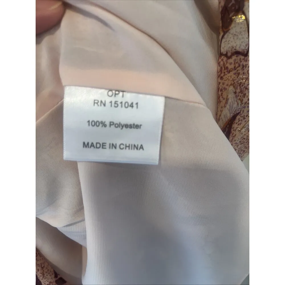 O.P.T Floral Pink Boho Prairie Balloon Sleeve Tiered Ruffle Mini Dress Size XS - Image 8