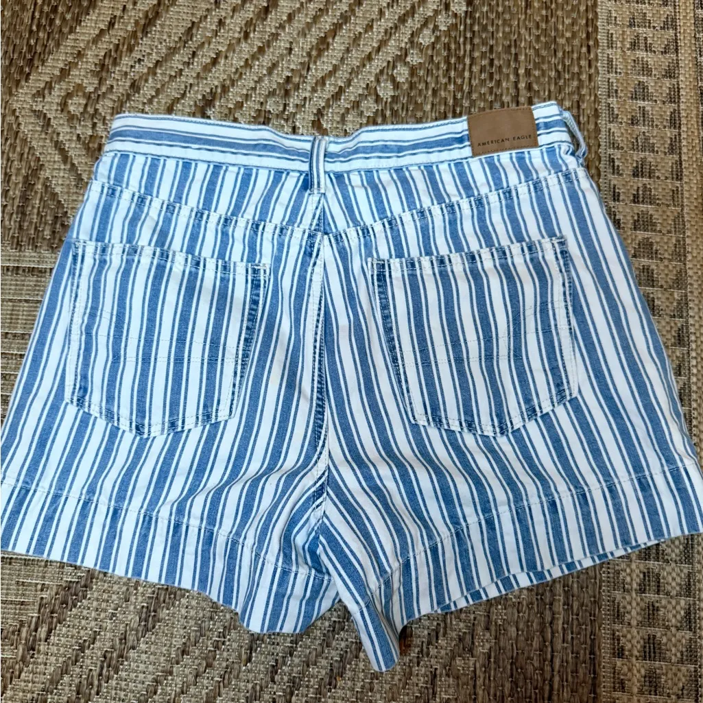 American Eagle Striped Mom Shorts Size 6 - Image 6