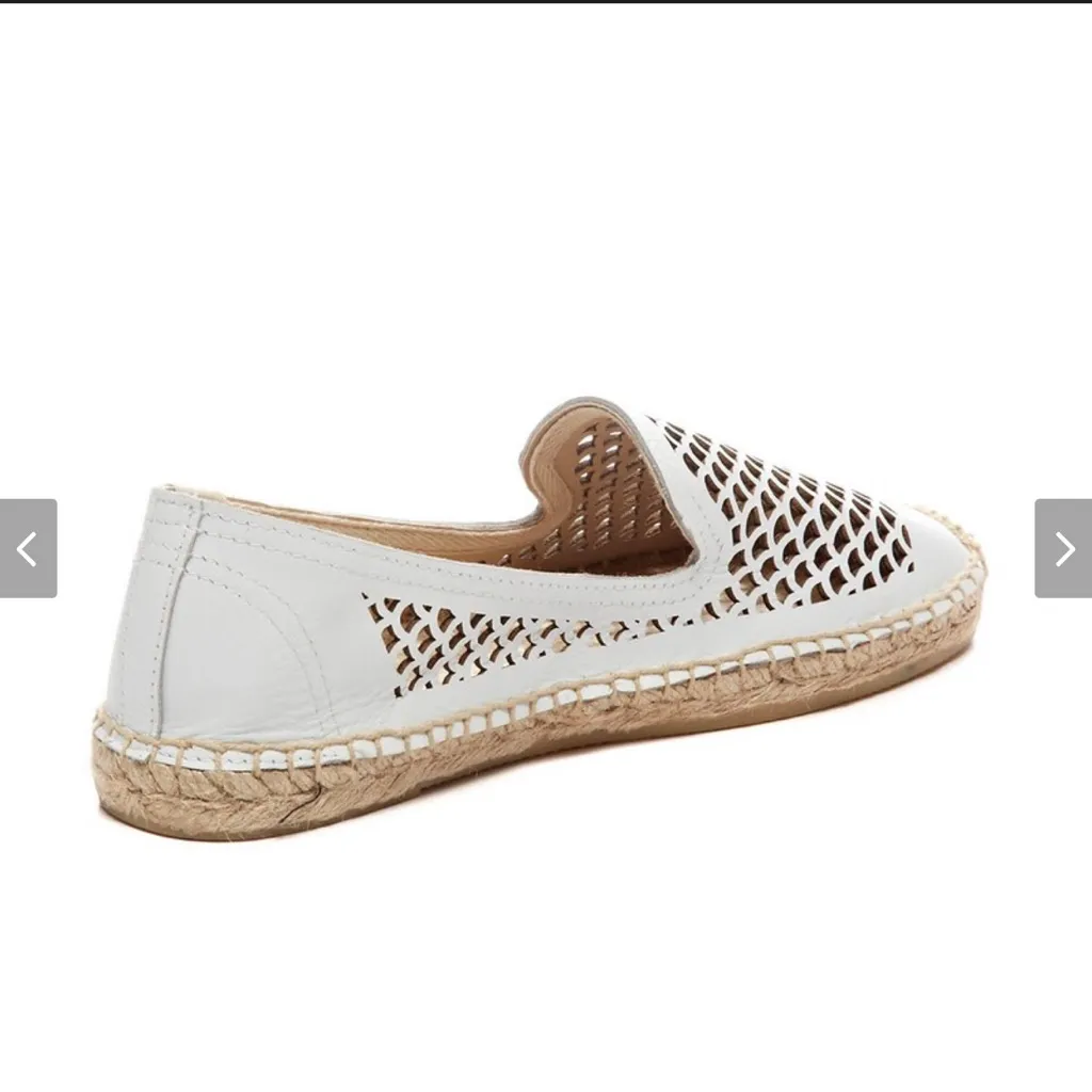 Chelsea Crew White Leather Espadrilles Size 6 - Image 2