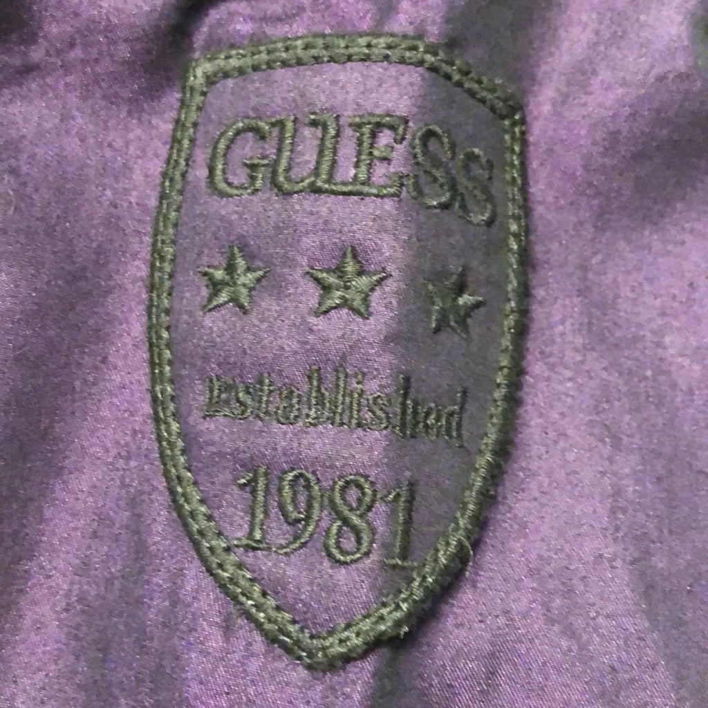 G by Guess Deep Purple Button Down Long Sleeve Shirt S - Image 9