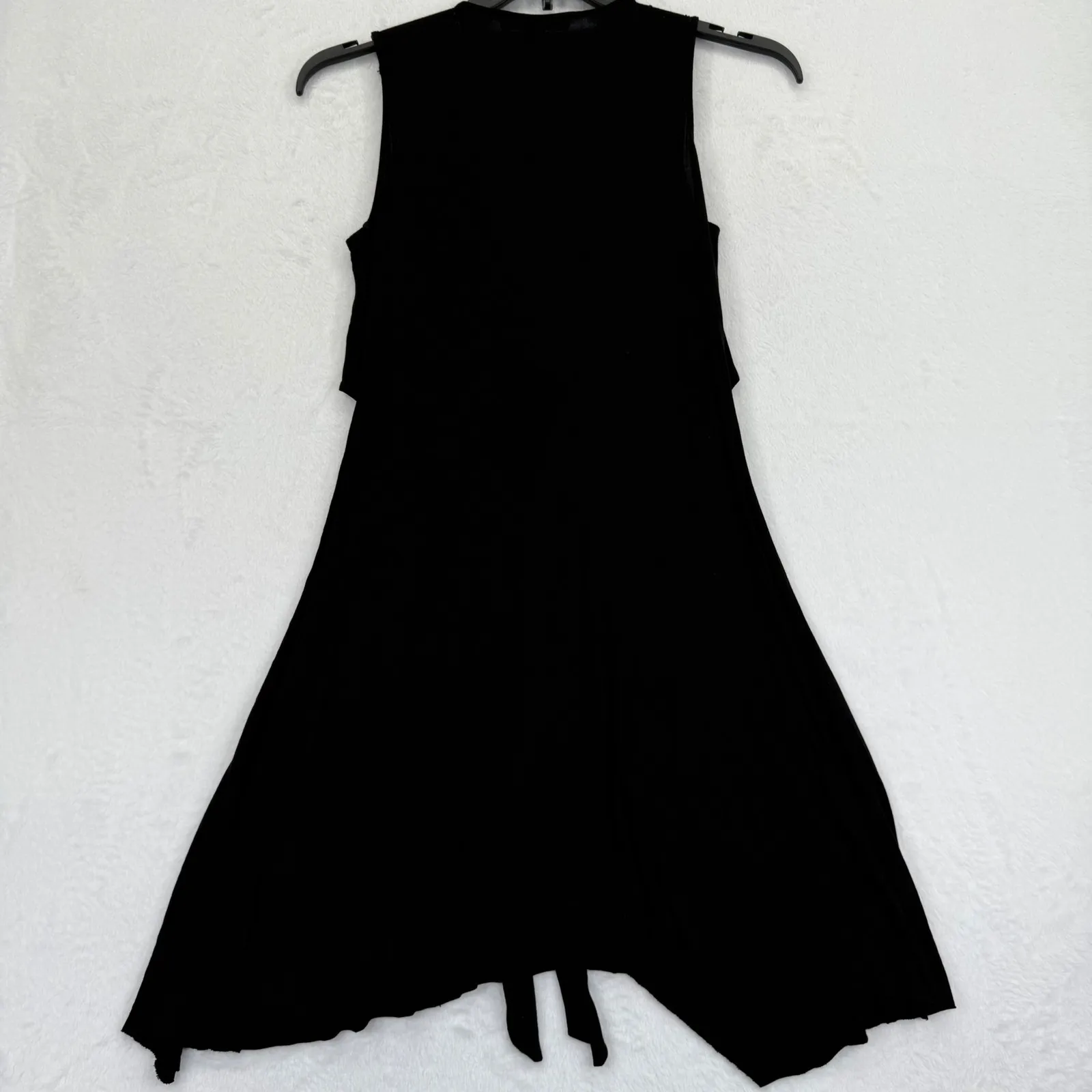 AllSaints Jayda Jersey Dress‎ Black Sleeveless Tie Waist Casual Womens Small - Image 10