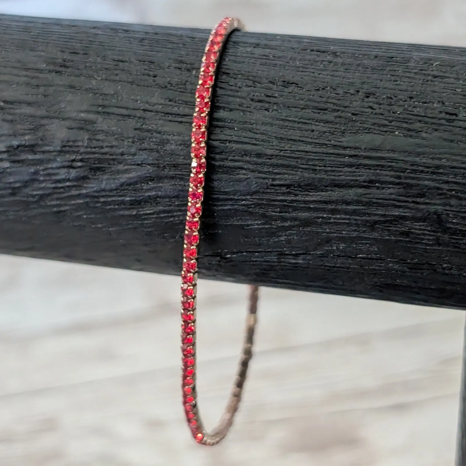 Thin Red Stretch Bracelet - Image 3