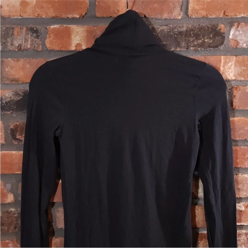 Theory Jersey Knit Long Sleeve Turtleneck in Black Minimalist Basic Women's S - Image 8