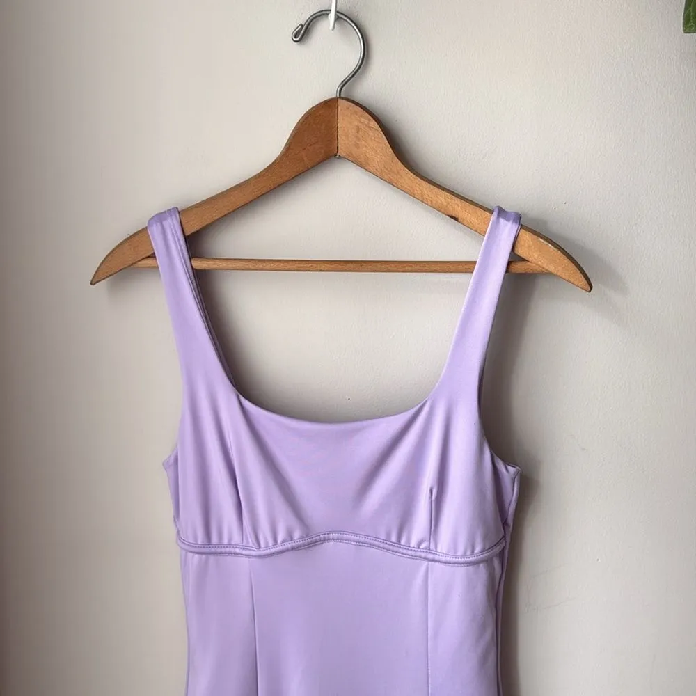 Gaze Lilac Purple Midi Bodycon Y2K Contour Bust Spandex - Image 2