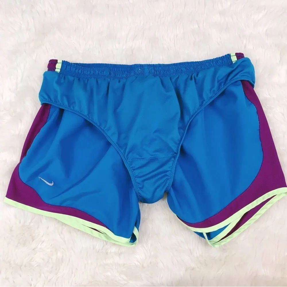 NIKE Women’s Dri-Fit Tempo Running Shorts Athletic Workout‎ Teal Purple Sz Large - Image 5
