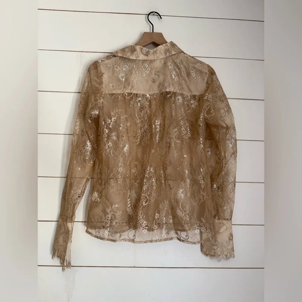 NWT Maeve Anthropologie Lace Buttondown Top - Image 3