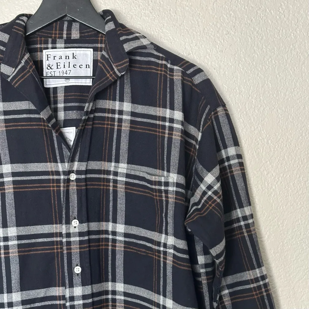 Frank & Eileen Flannel Shirt Oversized Button Down Shirley Plaid Cotton Size XXS - Image 3