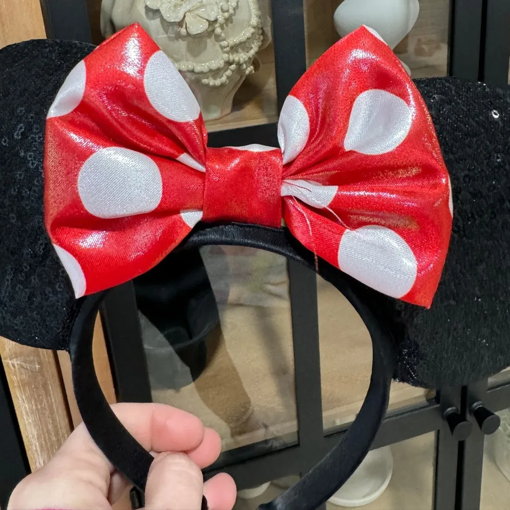 Disney minnie mouse ears bow mickey magic kingdom sequins polka dots headband - Image 3