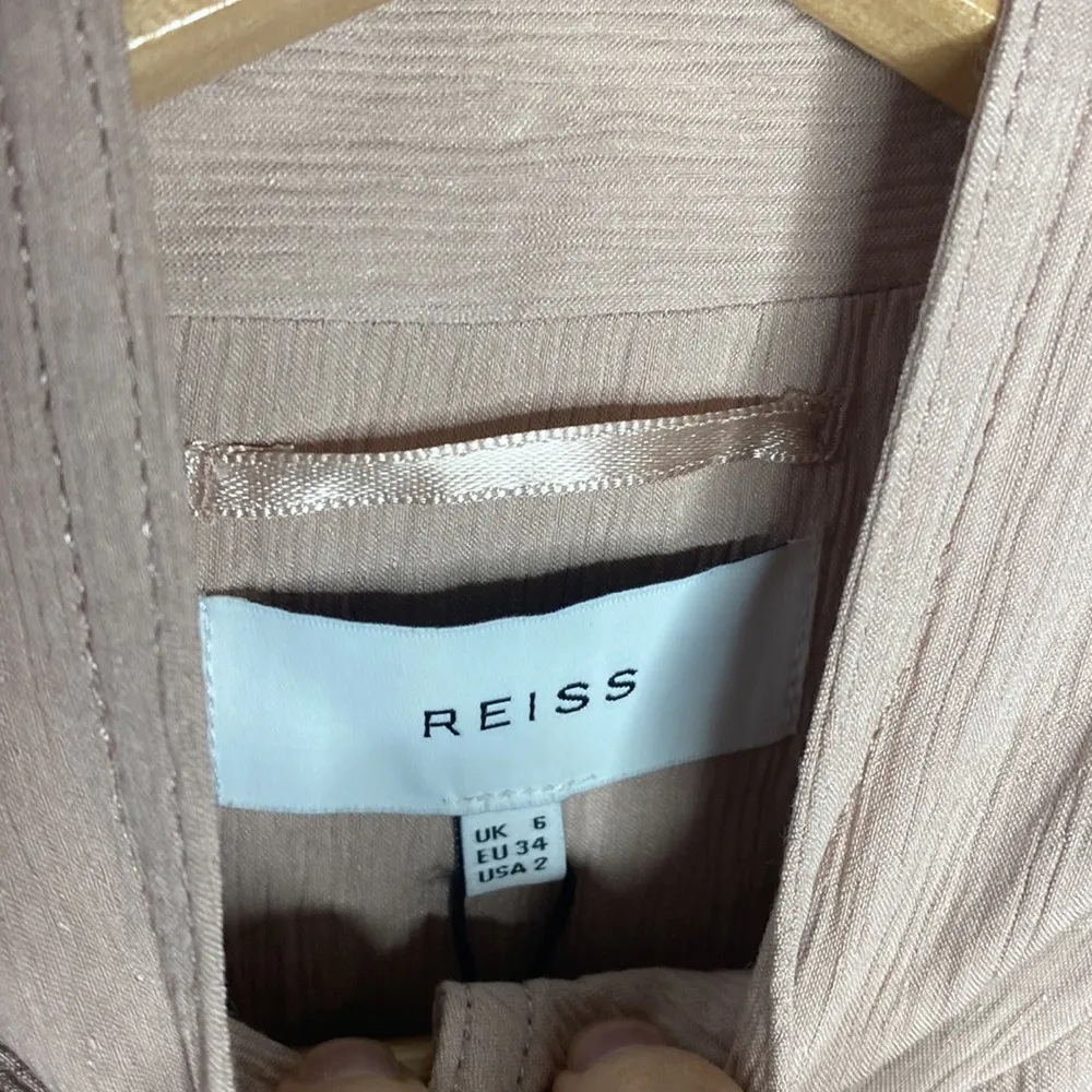 Reiss Ives dusted pink textured twin pocket utility jacket size 2 - Image 13