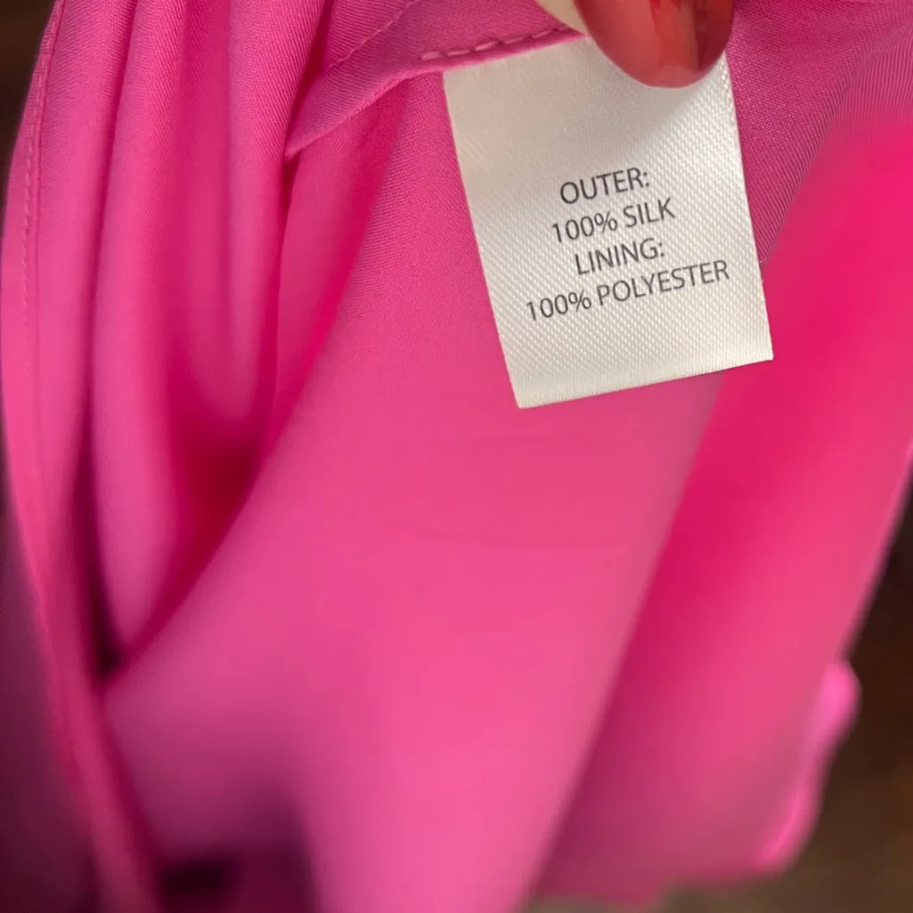 SALONI Edith Floral Silk Midi Dress Pink Size 0 - Image 7