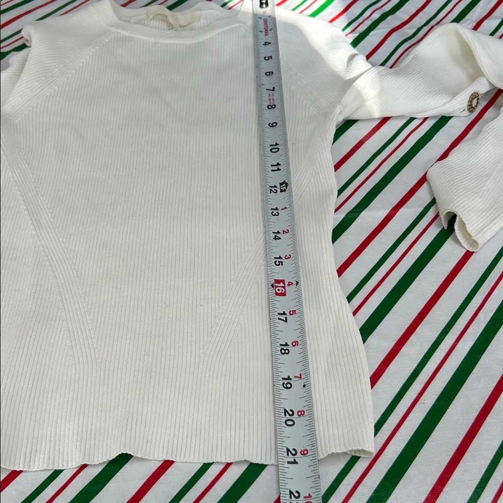 Jonathan Simkhai ivory cutout sleeve ribbed knit top XS White - Image 10