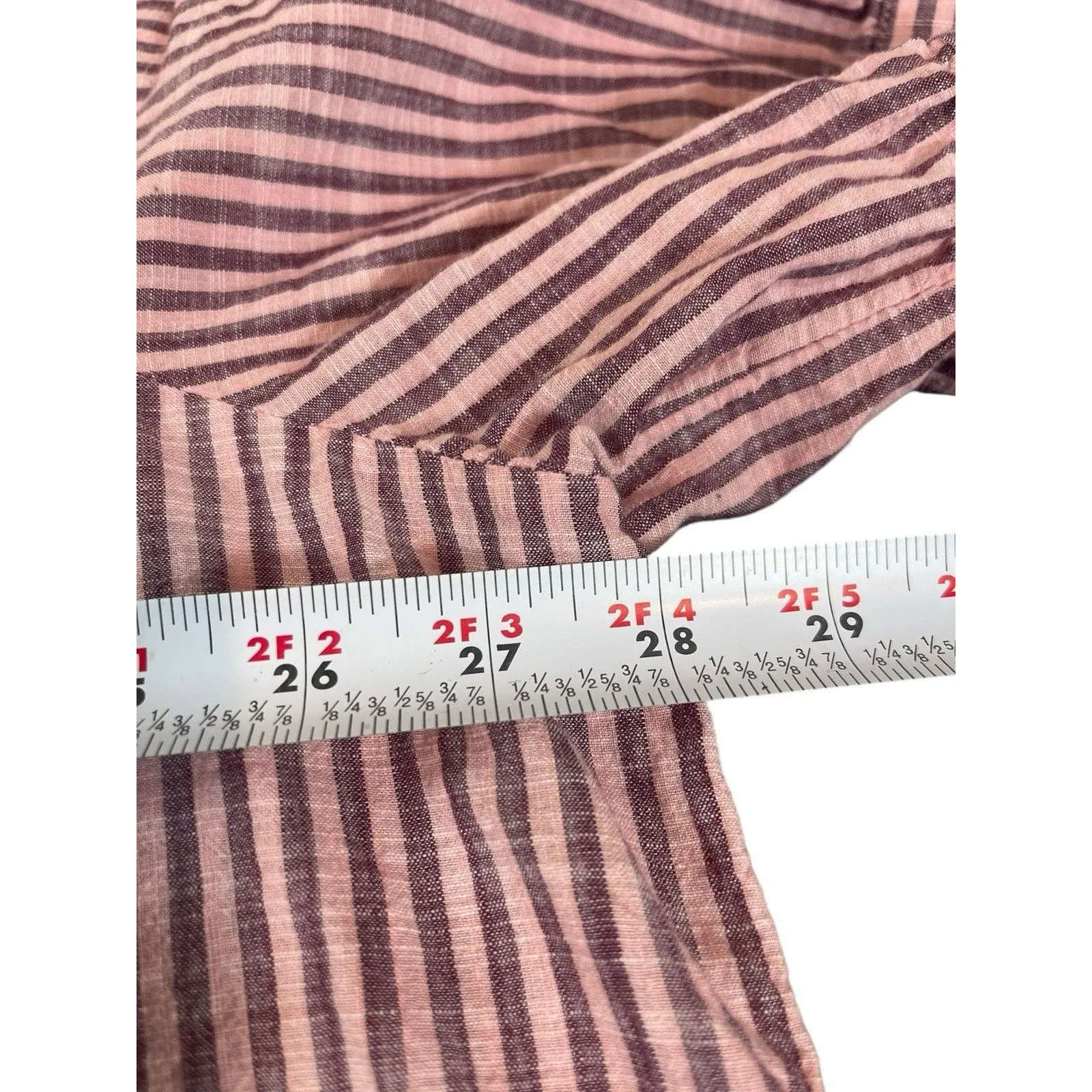 Terra & Sky 4X Top Pink Striped Ruffle Peasant Prairie Short Sleeve 100% Cotton - Image 10