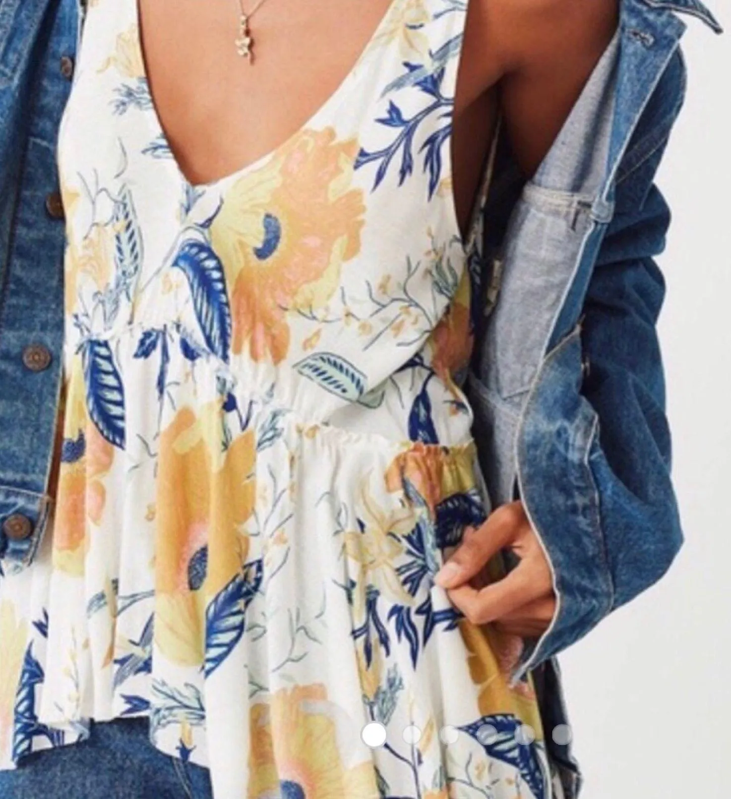 White Floral Tank Top - Image 2