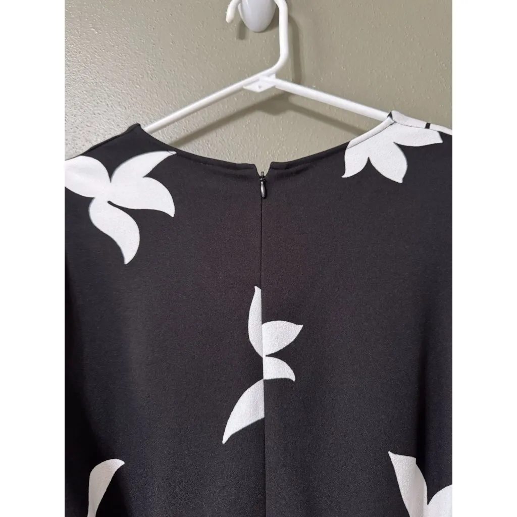 Worthington Midi Jumper Floral Chic Size XS Zip Tie Front Business Casual Office - Image 9