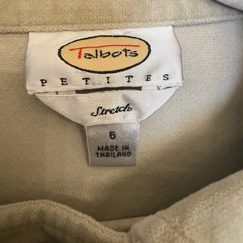 Talbots Khaki Corduroy Double-Breasted Utility Jacket Classic Prep Petite 6 - Image 4