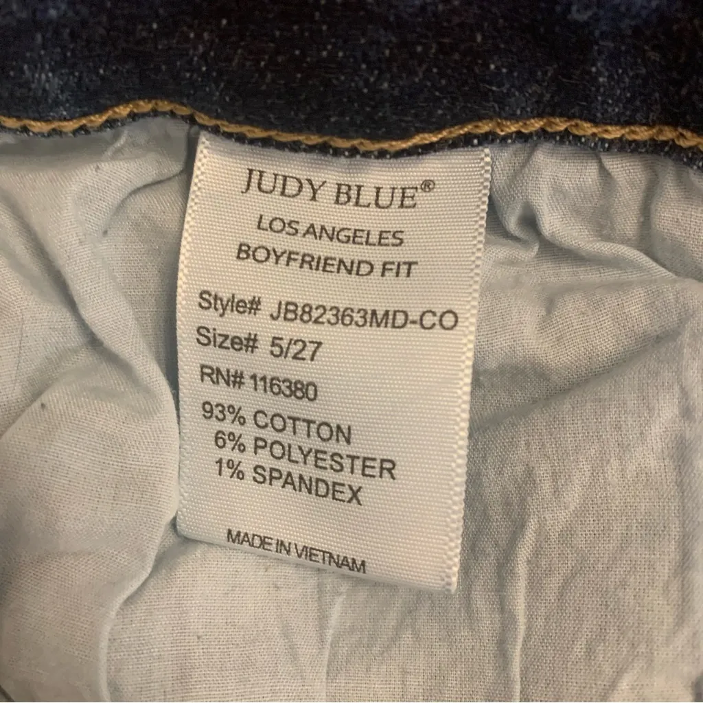 Judy Blue Boyfriend Fit Distressed Paint Splash Mid Rise Jeans Size 5/27 - Image 11