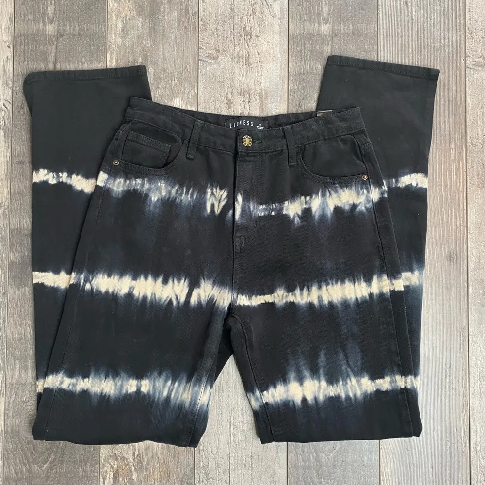 ⭐️PRINCESS POLLY Lioness Alabama Black Tie Dye Split Leg High Rise Jeans 6 - Image 6