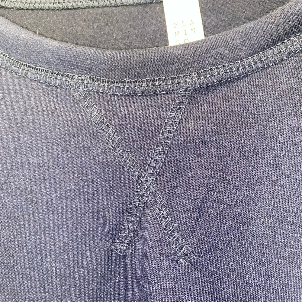 Flamingo  Navy Long Sleeve Top Women’s Medium - Image 2