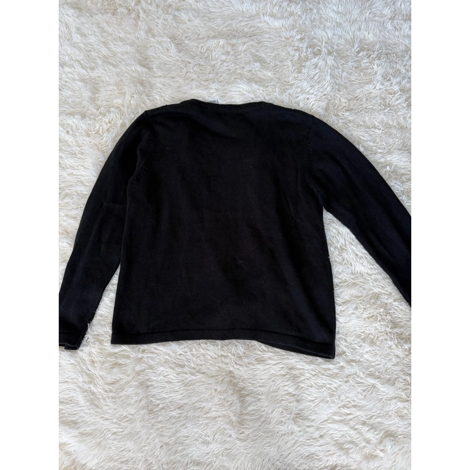 Vintage 1990 White Stag‎ Christmas Cardigan Womens L Poinsettia Embroidered - Image 7