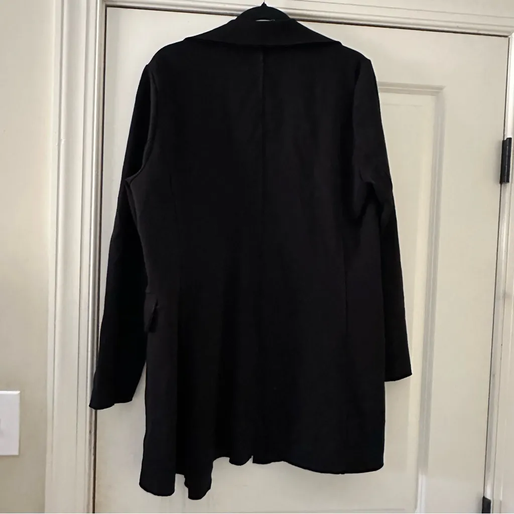 Anthropology Solitaire Women’s Double Breasted Black Blazer Jacket Size Large - Image 5